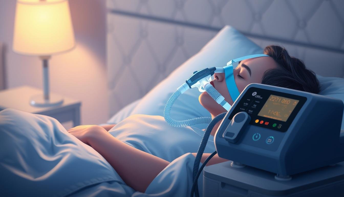 睡眠呼吸機使用示意圖